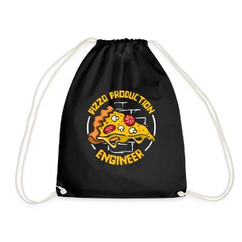 Pizza Production Engineer Pizzablech Pizzaofen - Turnbeutel - Schwarz - Vorne