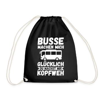 Bus Busfahrer - Turnbeutel - Schwarz - Vorne
