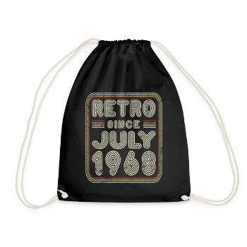 Geburtstag Juli 1968 Retro Geschenk - Turnbeutel - Schwarz - Vorne