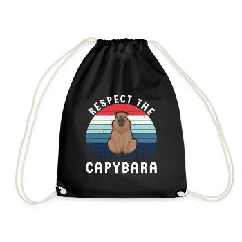 Retro Respect the Capybara - Capybara Fans - Turnbeutel - Schwarz - Vorne