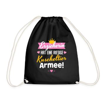 Erzieherin Weihnachten Kuscheltier Armee Lustig - Turnbeutel - Schwarz - Vorne