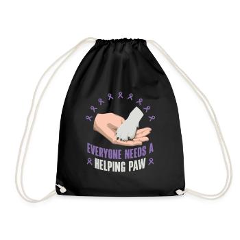 Alzheimer-Bewusstsein Haustier Purple Ribbon Paws - Turnbeutel - Schwarz - Vorne