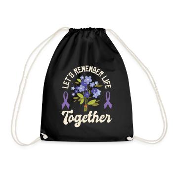 Alzheimer-Bewusstsein Purple Ribbon Gehirn - Turnbeutel - Schwarz - Vorne