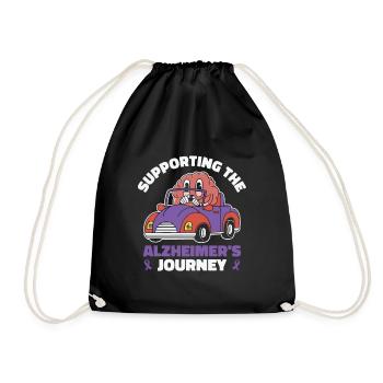 Alzheimer-Bewusstsein Purple Ribbon Gehirn - Turnbeutel - Schwarz - Vorne