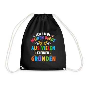 Erzieherin Erzieher Kindergarten Kindergärtnerin - Turnbeutel - Schwarz - Vorne