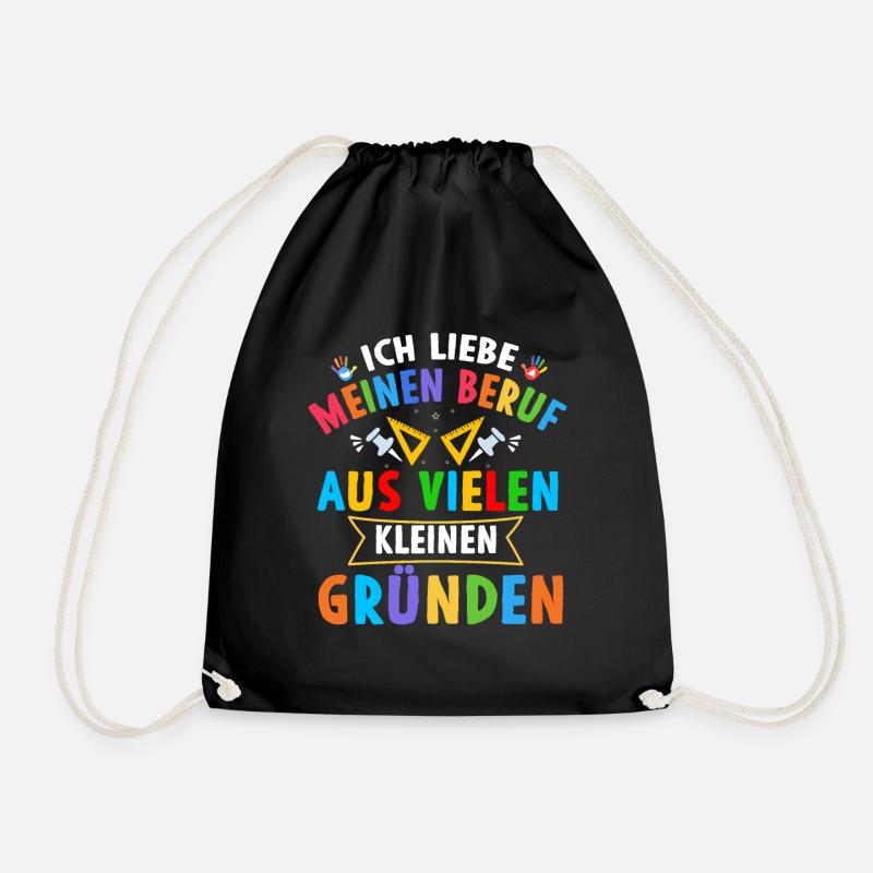 Erzieherin Erzieher Kindergarten Kindergärtnerin - Turnbeutel - Schwarz