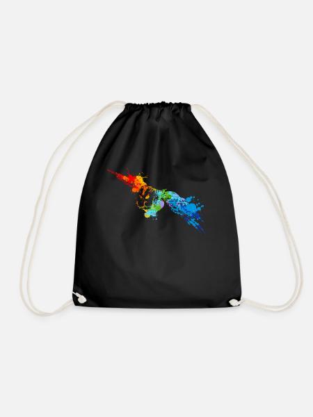 Sprühfarbe Eule Bunte Eule - Turnbeutel - Schwarz