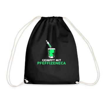 Inoculated with pepper peppermint liqueur - Drawstring Bag - black - Front