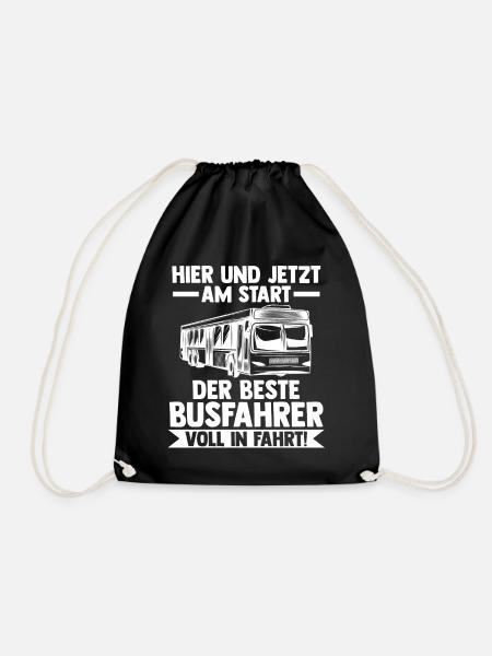 Bus Busfahrer - Turnbeutel - Schwarz