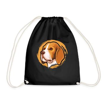Wauwau Rüde Vierbeiner Hundebesitzer Beagle Hund - Turnbeutel - Schwarz - Vorne