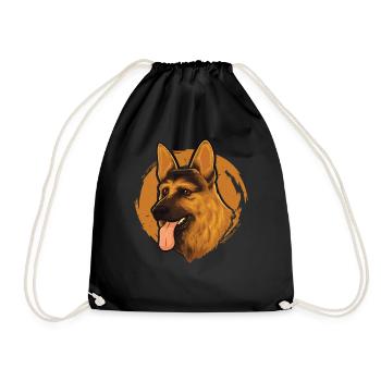 Wauwau Hund Vierbeiner Hundebesitzer Deutscher - Turnbeutel - Schwarz - Vorne
