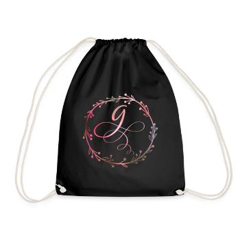 Monogramme, lettre G, ornement de calligraphie - Sac de sport léger - noir - Devant