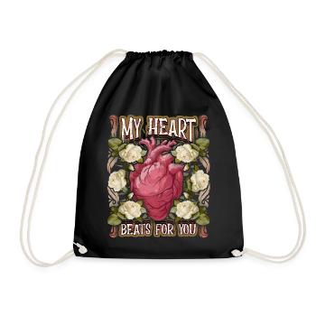 Cœur anatomique, dicton vintage de la Saint-Valentin - Sac de sport léger - noir - Devant