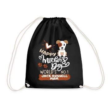 Mother's Day Jack-Russell Mom, Muttertag Geschenk - Turnbeutel - Schwarz - Vorne