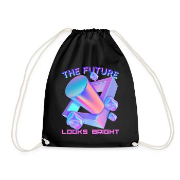 Futuristic shape, future design, funny saying - Drawstring Bag - black - Front