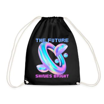 Future design with futuristic shape, slogan - Drawstring Bag - black - Front
