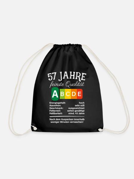 57 Jahre Feinste Qualität Geschenk 57. Geburtstag - Turnbeutel - Schwarz