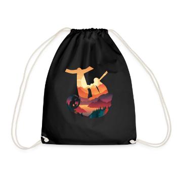 Sloth Sloths Animal Sleep Lazy - Drawstring Bag - black - Front