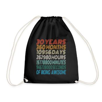 Cadeau 30e anniversaire né en 1990 Hommes Femmes Rétro - Sac de sport léger - noir - Devant