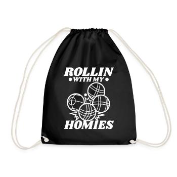 Rollin with my homies Bocce Ball - Turnbeutel - Schwarz - Vorne