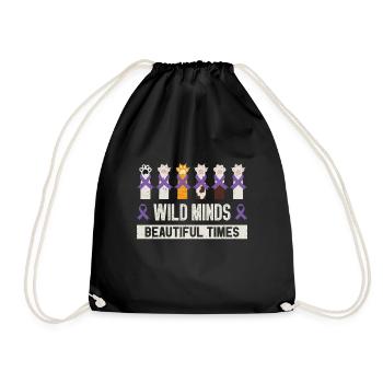 Sensibilisation à la maladie d’Alzheimer Pet Purple Ribbon Pattes - Sac de sport léger - noir - Devant