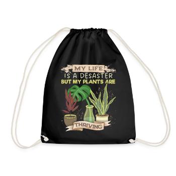 Plant-Daddy Plant-Mommy, lustiger Pflanzen Spruch - Turnbeutel - Schwarz - Vorne