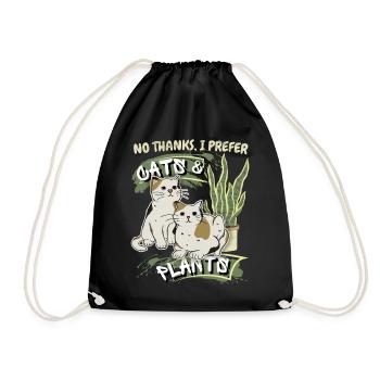 Chats et plantes, drôle de dicton ironique - Sac de sport léger - noir - Devant
