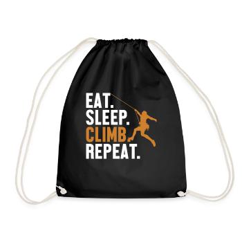 Eat Sleep Climb Repeat Alpinklettern - Turnbeutel - Schwarz - Vorne