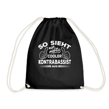 This Is What A Really Cool Double Bass Player Doub - Turnbeutel - Schwarz - Vorne
