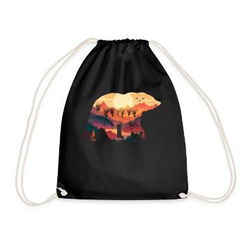 Panda Panda Bear Pandas - Drawstring Bag - black - Front
