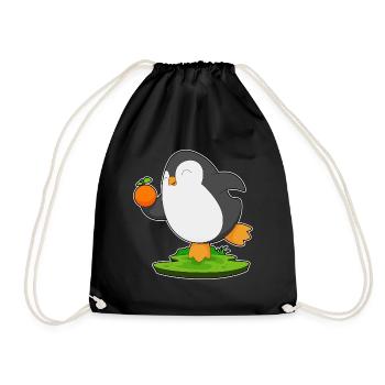 Penguin Orange - Drawstring Bag - black - Front