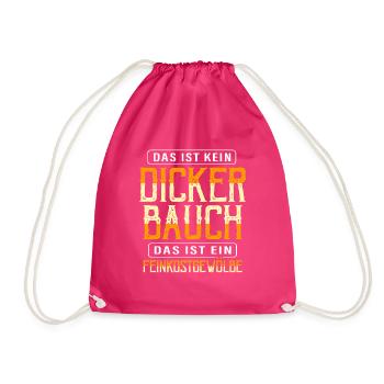 Dicker Bauch, Feinkostgewölbe, Feinschmecker, Fun - Turnbeutel - Fuchsia - Vorne