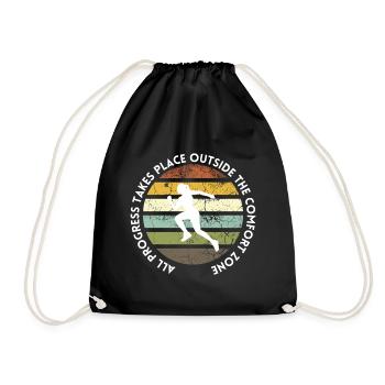 Progress takes place outside the comfort zone - Drawstring Bag - black - Front