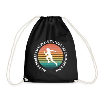 Progress takes place outside the comfort zone - Drawstring Bag - black - Front