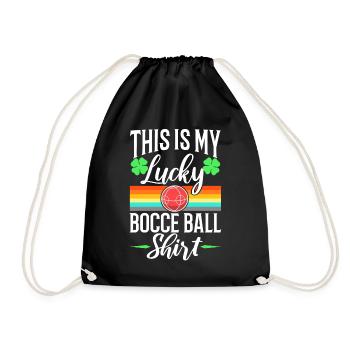 This is my Lucky Bocce ball - Drawstring Bag - black - Front