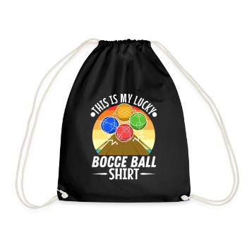 This is my Lucky Bocce ball - Drawstring Bag - black - Front