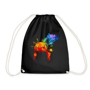 Axolotl Splash Art Animal Lover - Drawstring Bag - black - Front