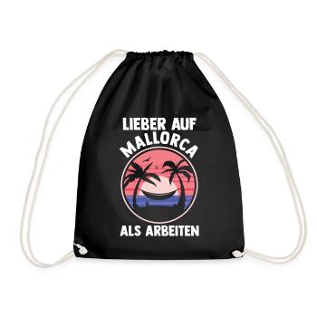 Party Urlaub Mallorca - Turnbeutel - Schwarz - Vorne