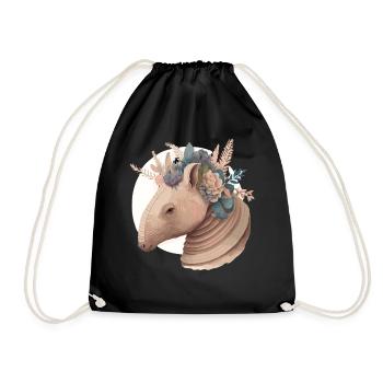 Fleur de tatou mignon Couronne Aquarelle Animal Love - Sac de sport léger - noir - Devant