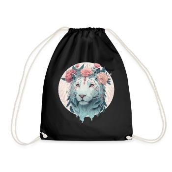 Safari à l’aquarelle de la couronne de tigre du Bengale blanc - Sac de sport léger - noir - Devant