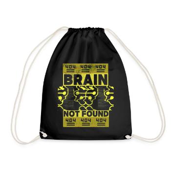 404-html error, computer nerd, funny saying - Drawstring Bag - black - Front