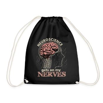 Neuroscience, brain surgeon, funny saying - Drawstring Bag - black - Front