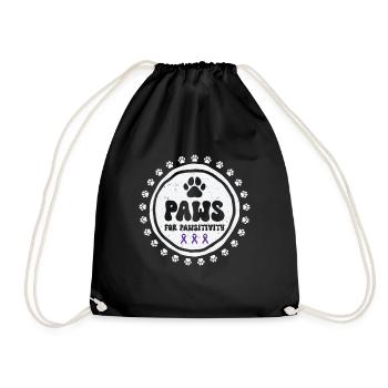 Sensibilisation à la maladie d’Alzheimer Pet Purple Ribbon Pattes - Sac de sport léger - noir - Devant
