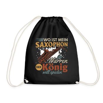 Where Is My Saxophone You Fools The King Want Saxo - Turnbeutel - Schwarz - Vorne