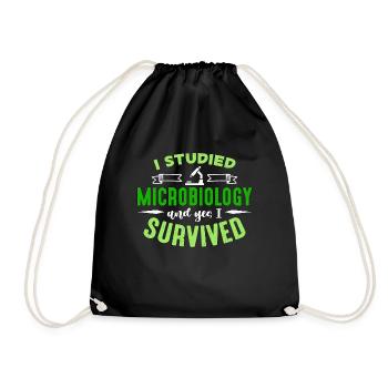 Microbiologist I Studied Microbiology Scientist - Drawstring Bag - black - Front