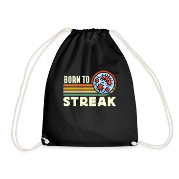 Microbiologist Born To Streak Retro Laboratory - Drawstring Bag - black - Front