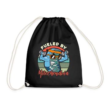 Microbiologist Fueled By Mitochondria Microbiology - Drawstring Bag - black - Front