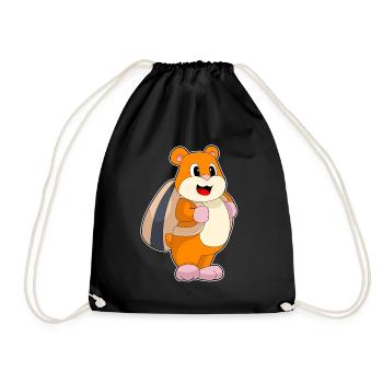 Hamster Student Backpack School - Drawstring Bag - black - Front