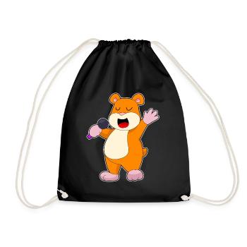 Chanteur de hamster Chant au micro - Sac de sport léger - noir - Devant