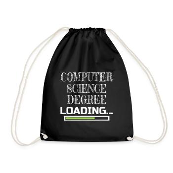 Informatik-Abschluss Loading CS School Major - Turnbeutel - Schwarz - Vorne